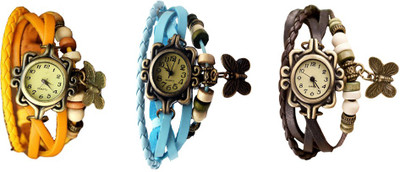 NS18 Vintage Butterfly Rakhi Watch Combo of 3 Yellow, Sky Blue And Brown Watch - For Women
NS18 Vintage Butterfly Rakhi Watch Combo of 3 Yellow, Sky Blue And Brown Watch - For Women