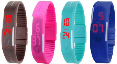 Kissu Led Magnet Band Combo of 4 Brown, Pink, Sky Blue And Blue Watch - For Men & Women
Kissu Led Magnet Band Combo of 4 Brown, Pink, Sky Blue And Blue Watch - For Men & Women