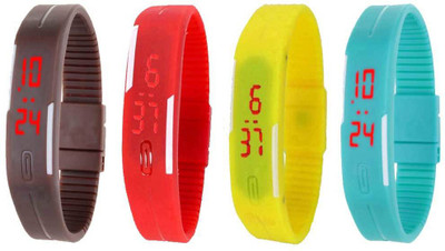 Kissu Led Magnet Band Combo of 4 Brown, Red, Yellow And Sky Blue Watch - For Men & Women
Kissu Led Magnet Band Combo of 4 Brown, Red, Yellow And Sky Blue Watch - For Men & Women