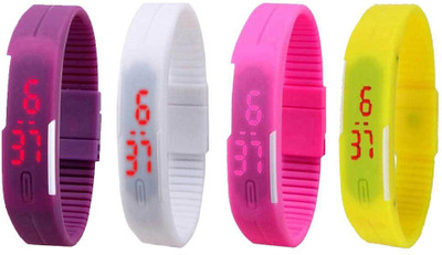 Kissu Led Magnet Band Combo of 4 Purple, White, Pink And Yellow Watch - For Men & Women
Kissu Led Magnet Band Combo of 4 Purple, White, Pink And Yellow Watch - For Men & Women