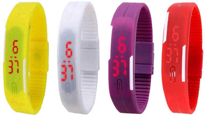 Kissu Led Magnet Band Combo of 4 Yellow, White, Purple And Red Watch - For Men & Women
Kissu Led Magnet Band Combo of 4 Yellow, White, Purple And Red Watch - For Men & Women
