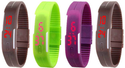 NS18 Silicone Led Magnet Band Combo of 4 Blue, Green, Purple And Brown Watch - For Boys & Girls
NS18 Silicone Led Magnet Band Combo of 4 Blue, Green, Purple And Brown Watch - For Boys & Girls