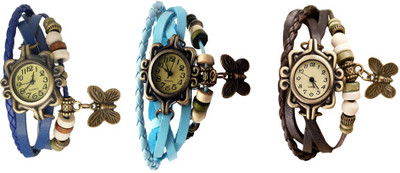 Kissu Vintage Rakhi Watch Combo of 3 Blue, Sky Blue And Brown Watch - For Women
Kissu Vintage Rakhi Watch Combo of 3 Blue, Sky Blue And Brown Watch - For Women