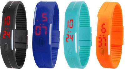Kissu Led Magnet Band Combo of 4 Black, Blue, Sky Blue And Orange Watch - For Men & Women
Kissu Led Magnet Band Combo of 4 Black, Blue, Sky Blue And Orange Watch - For Men & Women