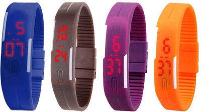 NS18 Silicone Led Magnet Band Combo of 4 Blue, Brown, Purple And Orange Watch - For Boys & Girls
NS18 Silicone Led Magnet Band Combo of 4 Blue, Brown, Purple And Orange Watch - For Boys & Girls