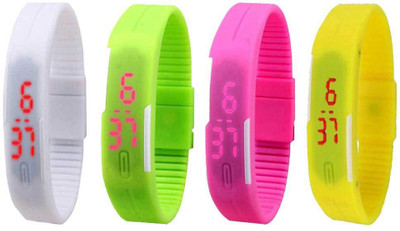 Kissu Led Magnet Band Combo of 4 White, Green, Pink And Yellow Watch - For Men & Women
Kissu Led Magnet Band Combo of 4 White, Green, Pink And Yellow Watch - For Men & Women