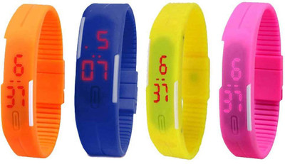NS18 Silicone Led Magnet Band Watch Combo of 4 Orange, Blue, Yellow And Pink Watch - For Couple
NS18 Silicone Led Magnet Band Watch Combo of 4 Orange, Blue, Yellow And Pink Watch - For Couple