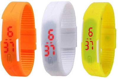 NS18 Silicone Led Magnet Band Combo of 3 Orange, White And Yellow Watch - For Boys & Girls
NS18 Silicone Led Magnet Band Combo of 3 Orange, White And Yellow Watch - For Boys & Girls