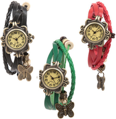 Felizo Leather Material Fancy Watch - For Girls