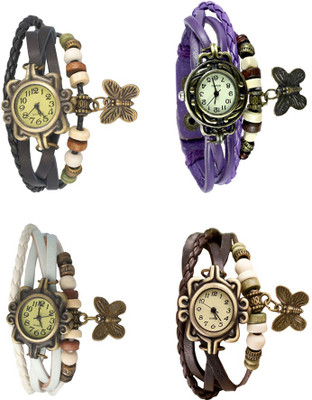 Kissu Vintage Rakhi Combo of 4 Black, White, Purple And Brown Watch - For Women
Kissu Vintage Rakhi Combo of 4 Black, White, Purple And Brown Watch - For Women
