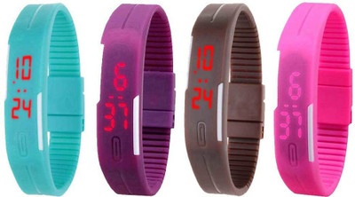 Kissu Led Magnet Band Combo of 4 Sky Blue, Purple, Brown And Pink Watch - For Men & Women
Kissu Led Magnet Band Combo of 4 Sky Blue, Purple, Brown And Pink Watch - For Men & Women