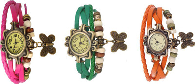 Kissu Vintage Rakhi Watch Combo of 3 Pink, Green And Orange Watch - For Women
Kissu Vintage Rakhi Watch Combo of 3 Pink, Green And Orange Watch - For Women