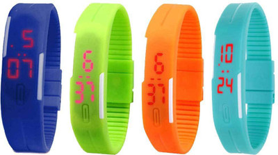 NS18 Silicone Led Magnet Band Watch Combo of 4 Blue, Green, Orange And Sky Blue Watch - For Couple
NS18 Silicone Led Magnet Band Watch Combo of 4 Blue, Green, Orange And Sky Blue Watch - For Couple