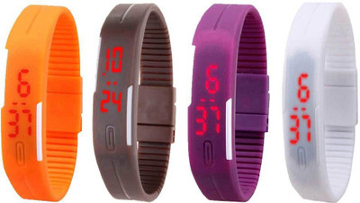 NS18 Silicone Led Magnet Band Combo of 4 Orange, Brown, Purple And White Watch - For Boys & Girls
NS18 Silicone Led Magnet Band Combo of 4 Orange, Brown, Purple And White Watch - For Boys & Girls