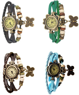 Kissu Vintage Rakhi Combo of 4 Black, Brown, Green And Sky Blue Watch - For Women
Kissu Vintage Rakhi Combo of 4 Black, Brown, Green And Sky Blue Watch - For Women