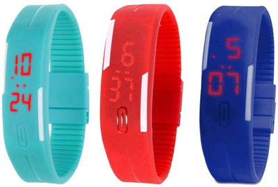 NS18 Silicone Led Magnet Band Combo of 3 Sky Blue, Red And Blue Watch - For Boys & Girls
NS18 Silicone Led Magnet Band Combo of 3 Sky Blue, Red And Blue Watch - For Boys & Girls