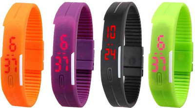 Kissu Led Magnet Band Combo of 4 Orange, Purple, Black And Green Watch - For Men & Women
Kissu Led Magnet Band Combo of 4 Orange, Purple, Black And Green Watch - For Men & Women