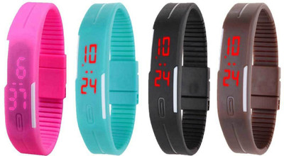 Kissu Led Magnet Band Combo of 4 Pink, Sky Blue, Black And Brown Watch - For Men & Women
Kissu Led Magnet Band Combo of 4 Pink, Sky Blue, Black And Brown Watch - For Men & Women