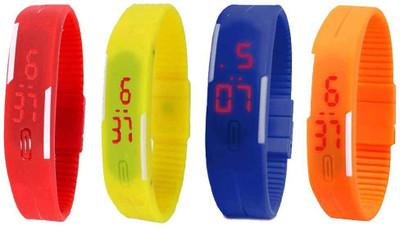 Kissu Led Magnet Band Combo of 4 Red, Yellow, Blue And Orange Watch - For Men & Women
Kissu Led Magnet Band Combo of 4 Red, Yellow, Blue And Orange Watch - For Men & Women