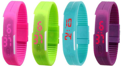 Kissu Led Magnet Band Combo of 4 Pink, Green, Sky Blue And Purple Watch - For Men & Women
Kissu Led Magnet Band Combo of 4 Pink, Green, Sky Blue And Purple Watch - For Men & Women