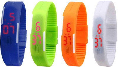 NS18 Silicone Led Magnet Band Combo of 4 Blue, Green, Orange And White Watch - For Boys & Girls
NS18 Silicone Led Magnet Band Combo of 4 Blue, Green, Orange And White Watch - For Boys & Girls