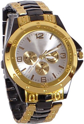 Varni Rosda_black_Gold_Sliver Watch - For Men