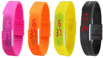 Kissu Led Magnet Band Combo of 4 Pink, Orange, Yellow And Black Watch - For Men & Women
Kissu Led Magnet Band Combo of 4 Pink, Orange, Yellow And Black Watch - For Men & Women