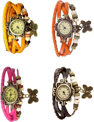 Kissu Vintage Rakhi Combo of 4 Yellow, Pink, Orange And Brown Watch - For Women
Kissu Vintage Rakhi Combo of 4 Yellow, Pink, Orange And Brown Watch - For Women