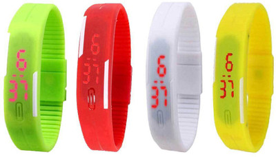 Kissu Led Magnet Band Combo of 4 Green, Red, White And Yellow Watch - For Men & Women
Kissu Led Magnet Band Combo of 4 Green, Red, White And Yellow Watch - For Men & Women