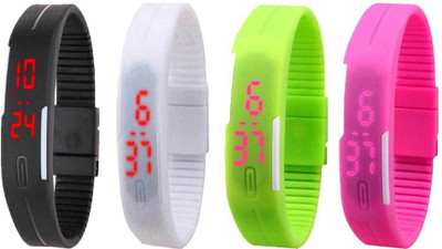 Kissu Led Magnet Band Combo of 4 Black, White, Green And Pink Watch - For Men & Women
Kissu Led Magnet Band Combo of 4 Black, White, Green And Pink Watch - For Men & Women