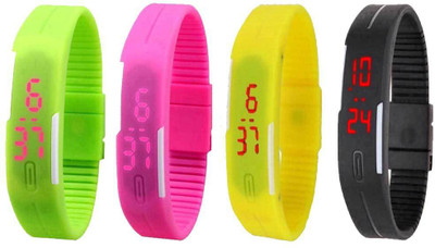 Kissu Led Magnet Band Combo of 4 Green, Pink, Yellow And Black Watch - For Men & Women
Kissu Led Magnet Band Combo of 4 Green, Pink, Yellow And Black Watch - For Men & Women