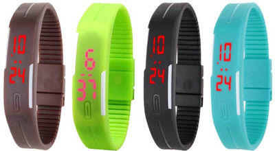 NS18 Silicone Led Magnet Band Watch Combo of 4 Brown, Green, Black And Sky Blue Watch - For Couple
NS18 Silicone Led Magnet Band Watch Combo of 4 Brown, Green, Black And Sky Blue Watch - For Couple