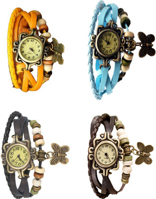 Kissu Vintage Rakhi Combo of 4 Yellow, Black, Sky Blue And Brown Watch - For Women
Kissu Vintage Rakhi Combo of 4 Yellow, Black, Sky Blue And Brown Watch - For Women