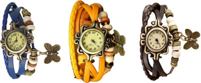 Kissu Vintage Rakhi Watch Combo of 3 Blue, Yellow And Brown Watch - For Women
Kissu Vintage Rakhi Watch Combo of 3 Blue, Yellow And Brown Watch - For Women