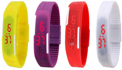 NS18 Silicone Led Magnet Band Combo of 4 Yellow, Purple, Red And White Watch - For Boys & Girls
NS18 Silicone Led Magnet Band Combo of 4 Yellow, Purple, Red And White Watch - For Boys & Girls