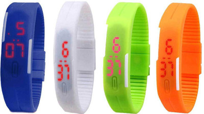 Kissu Led Magnet Band Combo of 4 Blue, White, Green And Orange Watch - For Men & Women
Kissu Led Magnet Band Combo of 4 Blue, White, Green And Orange Watch - For Men & Women