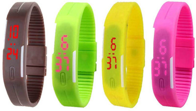 Kissu Led Magnet Band Combo of 4 Brown, Green, Yellow And Pink Watch - For Men & Women
Kissu Led Magnet Band Combo of 4 Brown, Green, Yellow And Pink Watch - For Men & Women