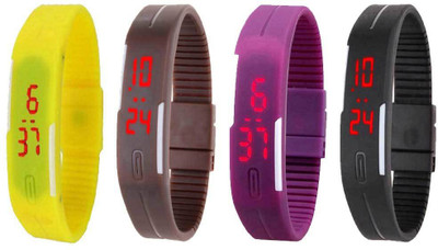 Kissu Led Magnet Band Combo of 4 Yellow, Brown, Purple And Black Watch - For Men & Women
Kissu Led Magnet Band Combo of 4 Yellow, Brown, Purple And Black Watch - For Men & Women