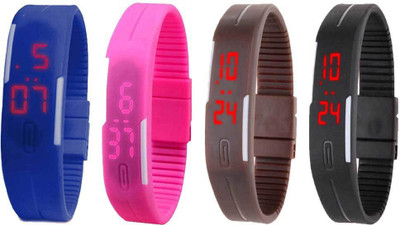 Kissu Led Magnet Band Combo of 4 Blue, Pink, Brown And Black Watch - For Men & Women
Kissu Led Magnet Band Combo of 4 Blue, Pink, Brown And Black Watch - For Men & Women
