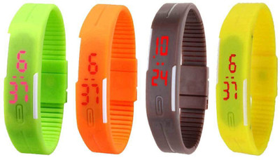Kissu Led Magnet Band Combo of 4 Green, Orange, Brown And Yellow Watch - For Men & Women
Kissu Led Magnet Band Combo of 4 Green, Orange, Brown And Yellow Watch - For Men & Women