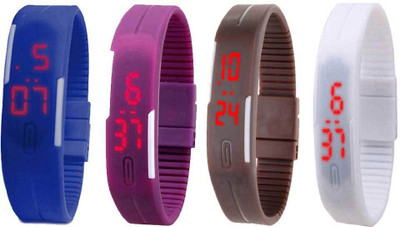Kissu Led Magnet Band Combo of 4 Blue, Purple, Brown And White Watch - For Men & Women
Kissu Led Magnet Band Combo of 4 Blue, Purple, Brown And White Watch - For Men & Women