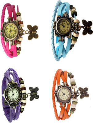 Kissu Vintage Rakhi Combo of 4 Pink, Purple, Sky Blue And Orange Watch - For Women
Kissu Vintage Rakhi Combo of 4 Pink, Purple, Sky Blue And Orange Watch - For Women