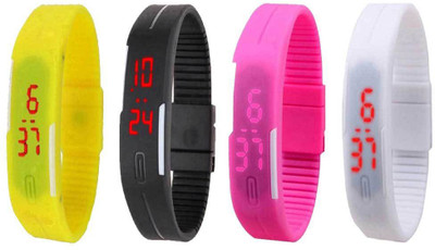 Kissu Led Magnet Band Combo of 4 Yellow, Black, Pink And White Watch - For Men & Women
Kissu Led Magnet Band Combo of 4 Yellow, Black, Pink And White Watch - For Men & Women