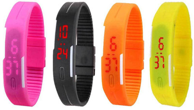 Kissu Led Magnet Band Combo of 4 Pink, Black, Orange And Yellow Watch - For Men & Women
Kissu Led Magnet Band Combo of 4 Pink, Black, Orange And Yellow Watch - For Men & Women