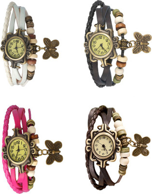 Kissu Vintage Rakhi Combo of 4 White, Pink, Black And Brown Watch - For Women
Kissu Vintage Rakhi Combo of 4 White, Pink, Black And Brown Watch - For Women
