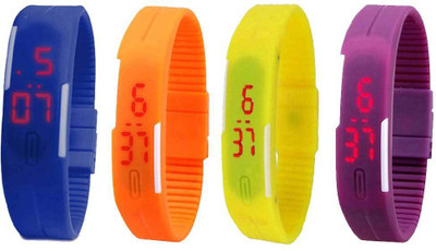 Kissu Led Magnet Band Combo of 4 Blue, Orange, Yellow And Purple Watch - For Men & Women
Kissu Led Magnet Band Combo of 4 Blue, Orange, Yellow And Purple Watch - For Men & Women