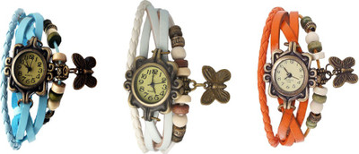 Kissu Vintage Rakhi Watch Combo of 3 Sky Blue, White And Orange Watch - For Women
Kissu Vintage Rakhi Watch Combo of 3 Sky Blue, White And Orange Watch - For Women