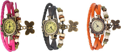 Kissu Vintage Rakhi Watch Combo of 3 Pink, Black And Orange Watch - For Women
Kissu Vintage Rakhi Watch Combo of 3 Pink, Black And Orange Watch - For Women