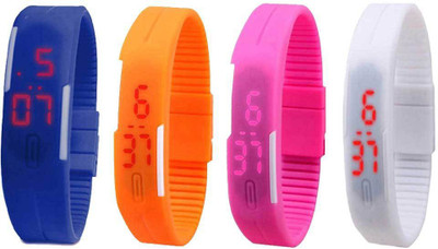 Kissu Led Magnet Band Combo of 4 Blue, Orange, Pink And White Watch - For Men & Women
Kissu Led Magnet Band Combo of 4 Blue, Orange, Pink And White Watch - For Men & Women