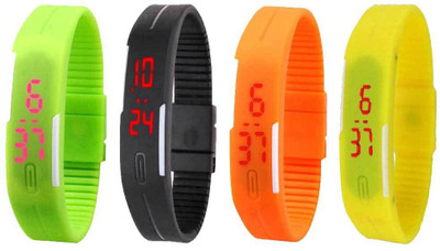 Kissu Led Magnet Band Combo of 4 Green, Black, Orange And Yellow Watch - For Men & Women
Kissu Led Magnet Band Combo of 4 Green, Black, Orange And Yellow Watch - For Men & Women